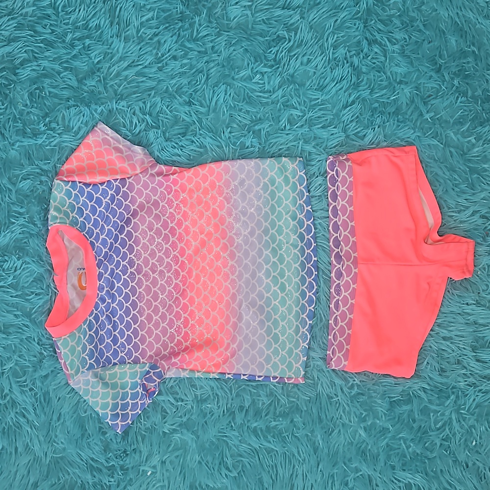 Youth bathing suit rashguard and boy shorts size 10